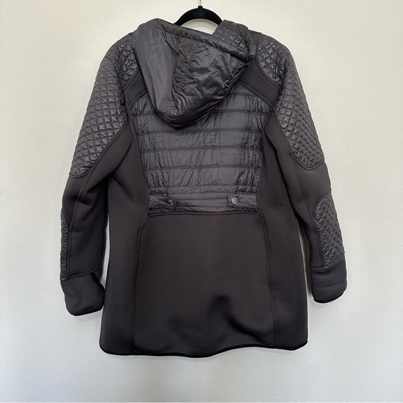 Michael Michael kors quilted neoprene long line hooded winter jacket XL grey - Picture 4 of 4